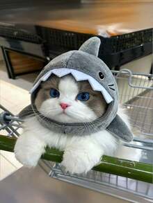 PETSIN 1 chiếc mũ đội đầu hình cá mập mềm mại, sang trọng, ngộ nghĩnh dành cho chó và mèo. Có thể điều chỉnh, là phụ kiện đáng yêu, hoàn hảo cho sử dụng hàng ngày, chụp ảnh, dự tiệc và làm đạo cụ cho thú cưng trong các dịp lễ. - Nhiều màu - Xem 4