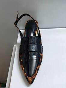 CUCCOO BIZCHIC Giày cao gót đế dày hở gót kiểu dáng mới - màu đen - Xem 11