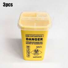 1/3PCS Sharpener Collection Bin, Black/Yellow Blade Drop Box, Sharpener Container Sharpener Disposal Box, Tattoo Waste Needle Disposal Box Convenient, Christmas Gifts, Tattoo,Simple Tool For The General Public And Tattoo Artists. Bedroom Accessories,Suitable For Professional Small Sharps Needle Disposal And Waste Tattoo Needle Disposal Container, Perfect For Home, Tattoo Salon, Embroidery, Barber Store Use - Multicolor - View 9