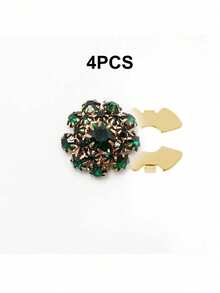 1/2/4pcs 21mm Rhinestone Button Covers For Women, Crystal Button Covers, Detachable Clip On Button Covers, Crystal Fancy Buttons For Clothing, Button Snaps With Pliers Press For Dress Suit Tux Shirt Accessories, Lead Color