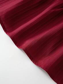 GlowEve CURVE Đầm maxi dáng chữ A cỡ lớn kẻ sọc và màu trơn thắt nơ phía sau, kiểu dáng thường ngày, thanh lịch kiểu Pháp, thoải mái, thích hợp cho kỳ nghỉ hoặc đi làm, mùa xuân/hè. - Màu Đỏ Sâu - Xem 8
