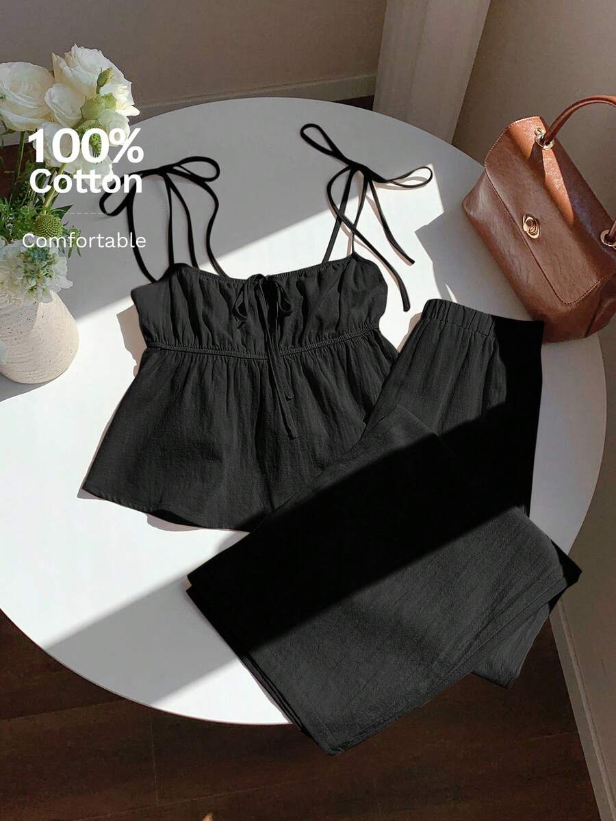 Comfortcana Women Two Pieces Outfits For Daily Wear Island Vacation Outfits - Black - View 1