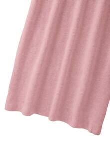 GlowEve CURVE بدلة كاجوال للمرأة البدينة تتكون من كنزة صوفية بياقة مستديرة وهيم غير متماثل وتنورة مصنوعة من الأقمشة المحبوكة، مناسبة للخريف والشتاء - وردي - مشاهدة 8