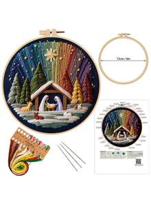 1PC Creative New Christmas DIY Embroidery Material Package Set, Equipped With A Stitch Instruction Manual, Suitable For Beginners. It Is Especially Suitable For Home Decoration, Holiday Gifts, And A Thoughtful Gift For Handicraft Enthusiasts - Multicolor - View 4