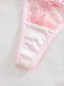 1pc Women's Ombre Lace Thong Panty - Pink - View 4