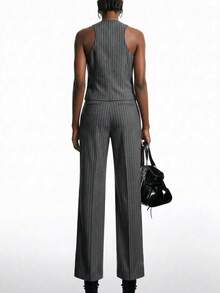 LYSMO Striped Print Blazer & Suit Pants & Vest Blazer In Fall/Winter - Multicolor - View 2