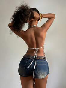 StreetHx Camiseta sin espalda con estampado de leopardo para mujer - Multicolor - Ver 2