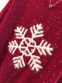 Franclia New Arrival Popular Christmas Snowflake Sweater, Loose Fashionable Knitted Pullover For Women, Autumn/Winter - Burgundy - View 7