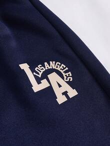 SHEIN 3pcs/Set Boys' Casual Loose Fit Drawstring Waist Ribbed Hem Straight Leg Printed Sweatpants Sweatpants Pack - Multicolor - View 6