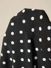 MaterniWear 孕妇撞色波点印花短袖连衣裙 - 黑與白 - 查看 3