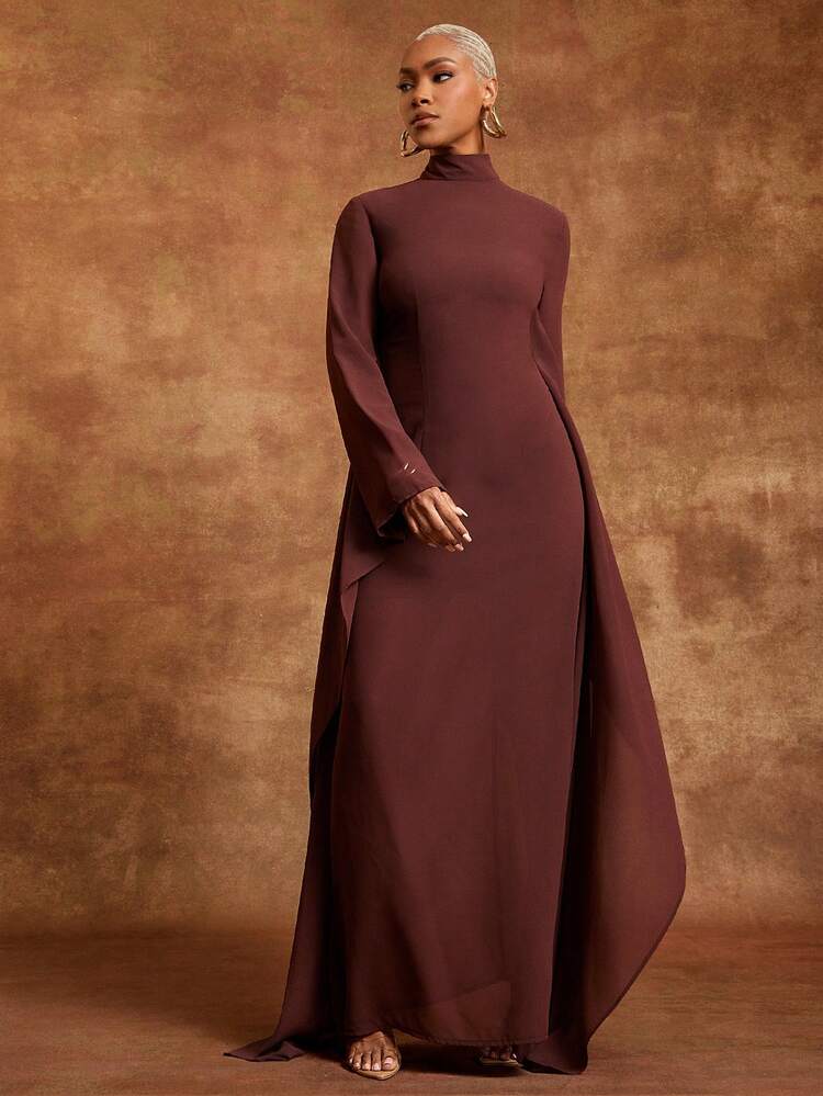 classy long sleeve cocktail dresses PRETTYGARDEN Women's Floral Bodycon Maxi Dress Fall Elegant Mesh Long