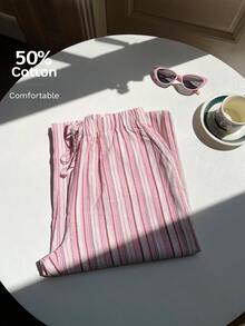 Comfortcana 女士假日休闲条纹阔腿裤 - 彩色 - 查看 6