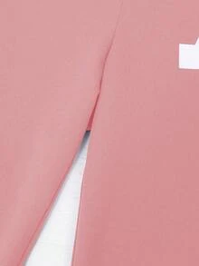 Sparklyn 2件套休闲时尚少女数字图案V领短袖上衣和阔腿运动裤套装 - 粉色 - 查看 8