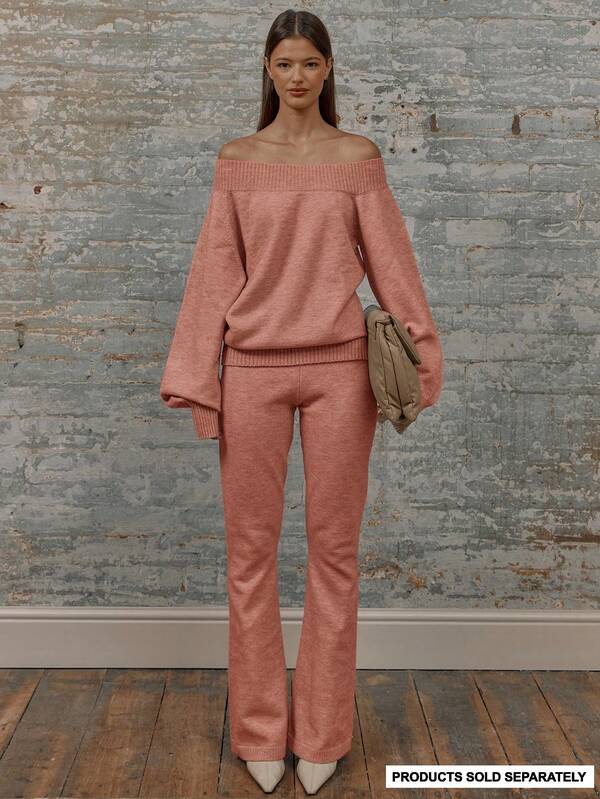 MUSERA Spodnie z wysokim stanem i prążkowanym ściągaczem, rozkloszowane, Y2K, wiosenne, swobodne, urocze, lata 90., słoneczne, na lotnisko, na święta, zimowe, na co dzień, do pracy, do biura, eleganckie