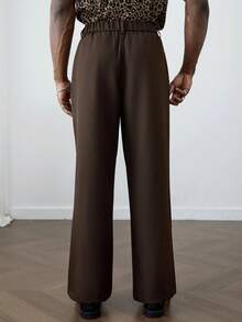 HUEFORM Quần ống rộng dáng rộng chống nhăn màu nâu cho nam - Cà phê nâu - Xem 2
