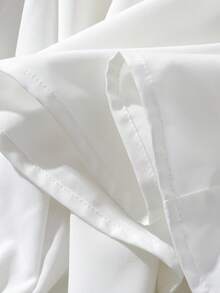 GlowEve CURVE 大码女式时尚休闲白色系领长袖衬衫，印花拼接设计，秋季款 - 白色 - 查看 6