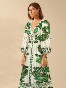 Women Midi Dresses - Green - View 4