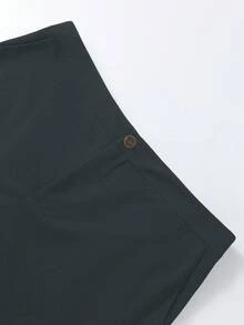 GlowEve CURVE Plus Size Women Elegant Commuter Casual Solid High Waist Pocket Work Pants - Dark Grey - View 6