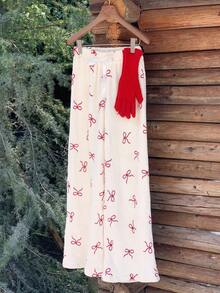 Comfortcana Quần nỉ in hình bướm trắng ấm cỡ lớn, mùa thu/đông - trắng - Xem 4