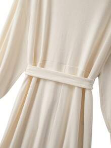 GlowEve CURVE Plus Size Women Business Casual Long Sleeve Waist Cinched Dress