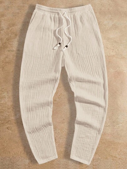 HIMLAND Pantaloni casual in tinta unita con coulisse, adatti per l'autunno