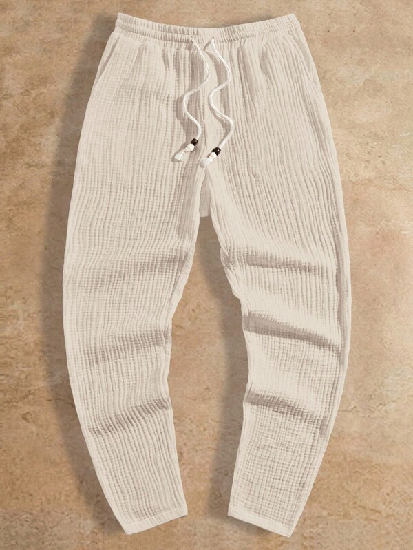 HIMLAND 秋季纯色抽绳编织休闲裤