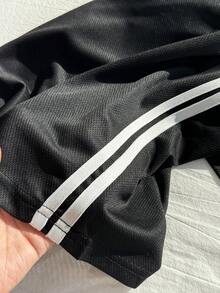 SHEIN EZwear 大尺碼女款數字印花抽繩腰寬腿休閒牛仔褲，適合返校、騎行、辦公、正式場合與度假，黑白配色，秋季款 - 黑色 - 查看 11