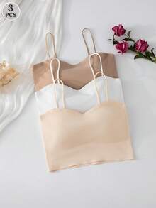 Bộ 3 áo ngực nữ không đường may, không gọng, có đệm, dùng hàng ngày. - Nhiều màu - Xem 3