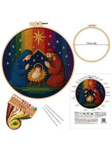 1PC Creative New Christmas DIY Embroidery Material Package Set, Equipped With A Stitch Instruction Manual, Suitable For Beginners. It Is Especially Suitable For Home Decoration, Holiday Gifts, And A Thoughtful Gift For Handicraft Enthusiasts - Multicolor - View 3