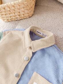 SHEIN Áo khoác thường ngày dệt kim phối màu tương phản cho bé gái (2 chiếc bán riêng), thích hợp cho đi chơi, mua sắm, mùa xuân/thu, đi học và các dịp khác. - Màu be - Xem 7