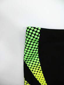 Manfinity Swimmode 男士波点印花拼接抽绳腰泳裤 - 黑色 - 查看 4