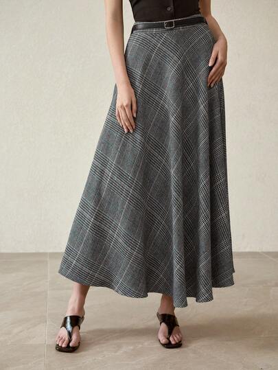 MOTF PREMIUM WOMEN'S BELTED A-LINE SKIRT, AUTUMN/WINTER