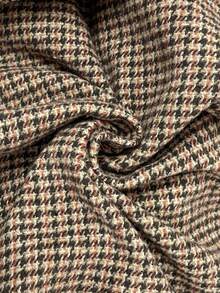 SHEIN LUNE 大码女式格子衬衫领双排扣无袖外套和裤子休闲两件套，秋季感恩节女装，新年女装，冬季连衣裙，冬季服装，女士狂欢派对服装，新年夜服装，办公室穿着，新年女装，派对，商务休闲女装 - 卡其色 - 查看 7