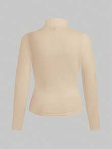 SHEIN Essnce 2 Áo thun cỡ lớn - Màu be - Xem 7