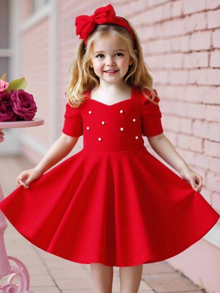 casual girls dresses Girls Dresses Size 10 Cotton Dress Crew Neck Flowing Tiered Layers Midi Sleeveless Cami Dresses Party Dresses Dress for Birthday Xs Summer Dress Vestido NiA Elegante lasting wear SHEIN Young Girl Red Puff