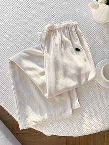 Teen Girls White & Beige Wide Leg Woven Pants - White - View 5