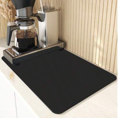 Kitchen * Restaurant * Water Absorbent Anti Slip Mat, Kitchen Sink And Dish Drain Mat, Soft Diatomaceous Earth Plate Drying Mat, Kitchen Counter Anti Slip Drainage Mat, High-Quality Coffee Machine Mat, Easy To Clean, Food Contact Safety, Durable