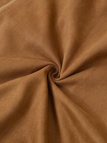 Modelyn Chân váy da lộn dáng chữ A thanh lịch dành cho nữ cỡ lớn, eo chun, rộng rãi và tôn dáng, thời trang. - màu nâu - Xem 5