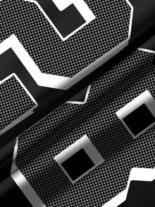 INAWLY 休闲街头风复古圆点数字字母图案运动学院风大码女式T恤 - 白色 - 查看 5