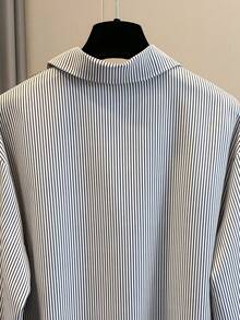 GlowEve 女士休闲通勤条纹拼接衬衫