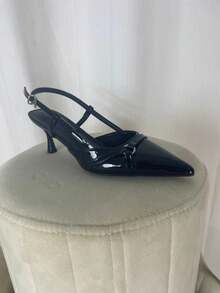 CUCCOO BIZCHIC Giày cao gót mũi nhọn màu trắng thanh lịch dành cho nữ, thích hợp đi làm hàng ngày. - màu đen - Xem 11