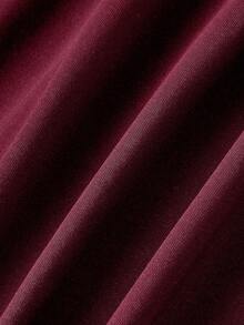 SHEIN MOD Đầm trễ vai phối ren màu đỏ tía cổ điển cỡ lớn dành cho phụ nữ - Màu Đỏ Sâu - Xem 4