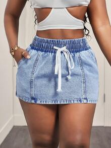 Slaydiva Women's Casual Denim Mini Skirt - Blue - View 4
