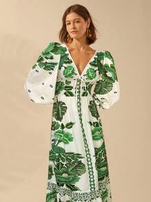 Women Midi Dresses - Green - View 5