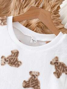 少女款Cookie Bear双面法兰绒印花圆领长袖加厚绒面面料柔软舒适家居服睡衣，秋冬款 - 彩色 - 查看 5