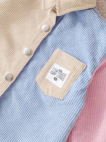 SHEIN Áo khoác thường ngày dệt kim phối màu tương phản cho bé gái (2 chiếc bán riêng), thích hợp cho đi chơi, mua sắm, mùa xuân/thu, đi học và các dịp khác. - Màu be - Xem 8