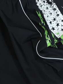 Manfinity Swimmode Plus Size Men's Beach Vacation Casual Printed Swim Trunks