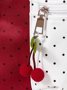 ROMWE Kawaii Ba lô in hình dơi phong cách Gothic cổ điển, túi xách công sở dung tích lớn, thích hợp cho lễ Halloween. - Đỏ - Xem 6