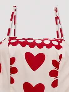 Franclia Conjunto de vestido de gasa con estampado floral diminuto y cárdigan elegante para mujer talla grande, para verano - Burdeos - Ver 8