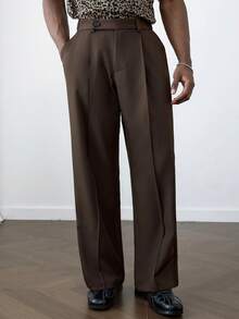 HUEFORM Quần ống rộng dáng rộng chống nhăn màu nâu cho nam - Cà phê nâu - Xem 3